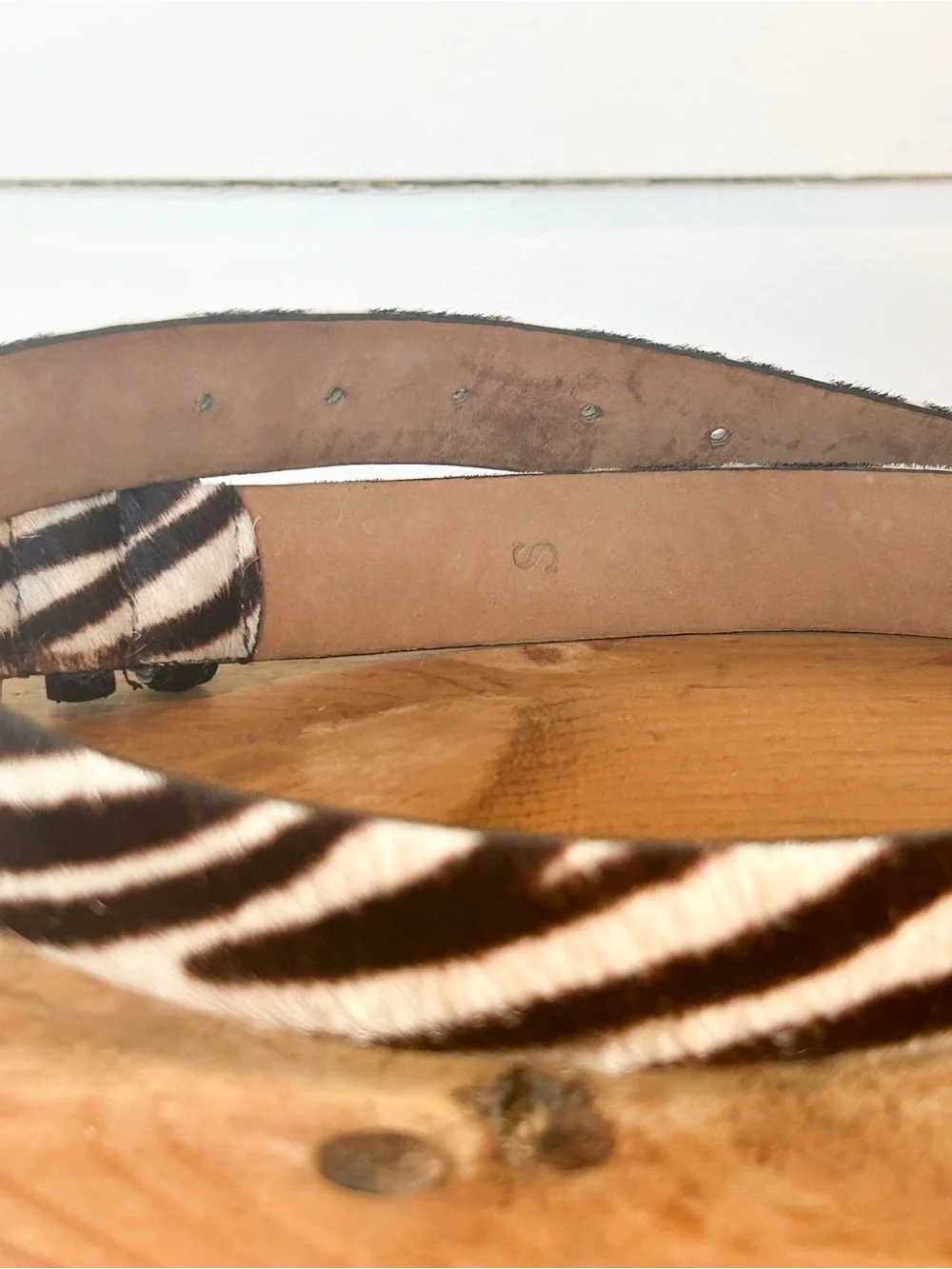 MCM Vintage Calfskin Hair Zebra Print Belt Womens Small